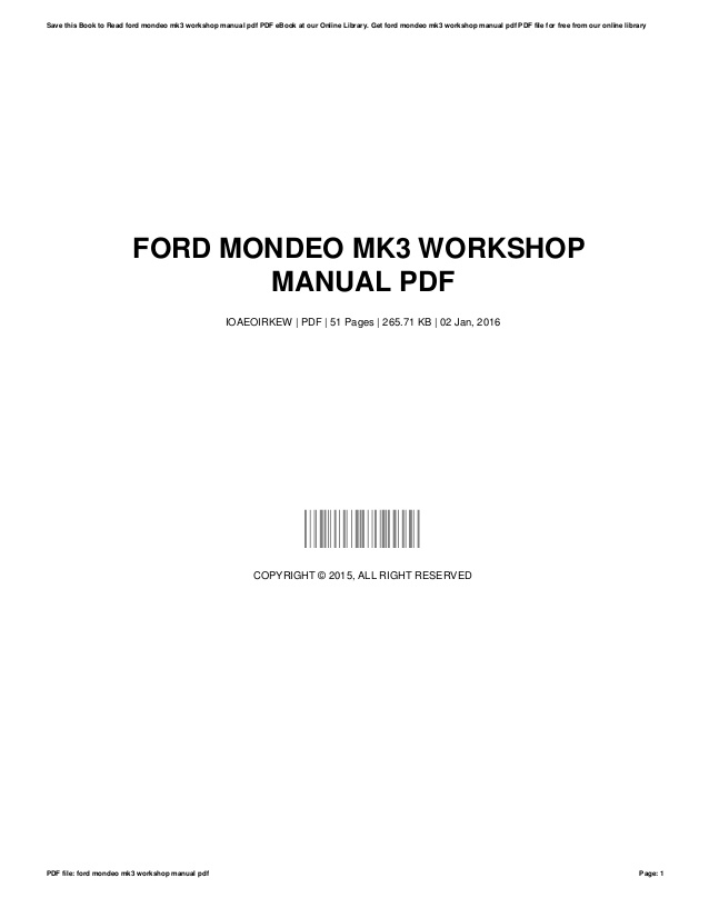 Mondeo Mk3 Repair Manual Pdf thislasopa